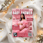 Cloud 9 Baby Shower Invitation with Photo, Pink Baby Girl Shower Invite, Cloud Nine Invite, Printable Editable Digital Template