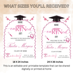 Nurse Graduation Welcome Party Sign, RN BSN LPN Pinning Ceremony Sign, Cna Poster Sign, Pink Nursing Board Sign, Canva Printable Template