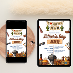Father’s Day BBQ Cookout Invitation, Dad Party Invite, Pool Party Food Drinks Whiskey, Barbecue Invite, Printable Digital Canva Template