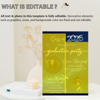 Blue Double Graduation Invitation with Photo, Class 2026 Twin Senior Grad Party Invite for High School College, Girl Boy Printable Template