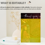Graduation Thank You Card Template with Photo, Class of 2026 Grad Thank You Note for Him and her, Maroon Editable Canva Digital Printable
