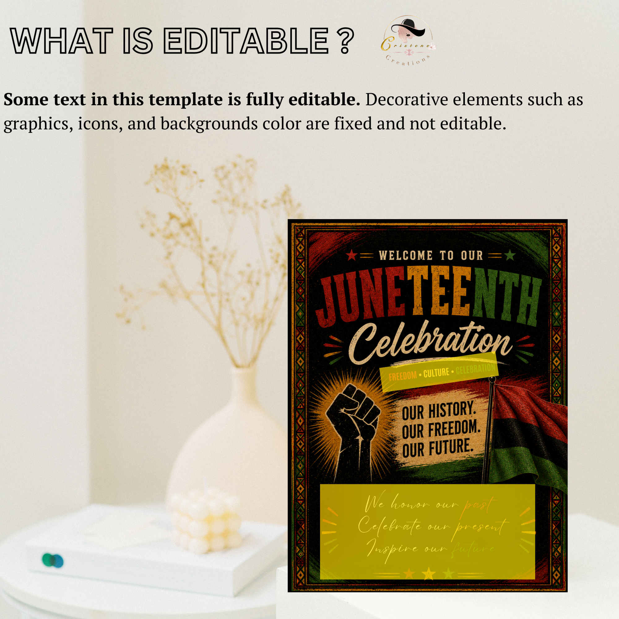 Juneteenth Welcome Party Sign, Emancipation Day Celebration Poster Sign, June 19th Sign, BBQ Cookout Jubilee Day Sign, Printable Template