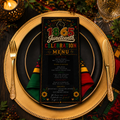 Juneteenth Party Menu Template, June 19th Emancipation Day Black Freedom Celebration, 1865 Dinner Menu Card, Bbq Cookout Printable Menu