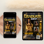 Graduation Announcement 2026 Invitation, Senior Grad Party with photo invite, Woman College High school Graduates, Black gold Flyer Template