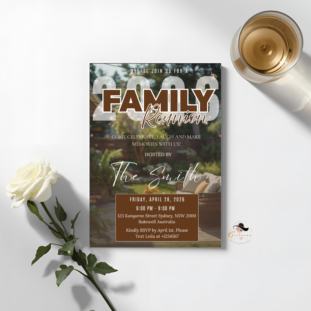 Family Reunion Invitation, Family Gathering Party Celebration Invite, Dinner Brunch Invite, Printable Editable Digital Template