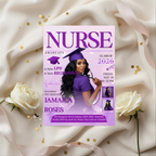 LPN Nurse Graduation Invitation with Photo, Purple Nursing Pinning Ceremony Invite for Her, Editable Canva Printable Template