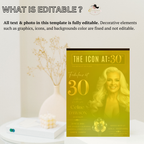 Black Gold 30th Birthday Invitation for Man and Woman, 30 and Fabulous, Elegant Birthday Dinner Invite, Photo Invitation Card Template