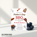 Fathers Day BBQ Party Invitation, Dad Barbecue Invite, Father's Day Brunch Celebration, Dad Flyer Card, Digital Printable Template