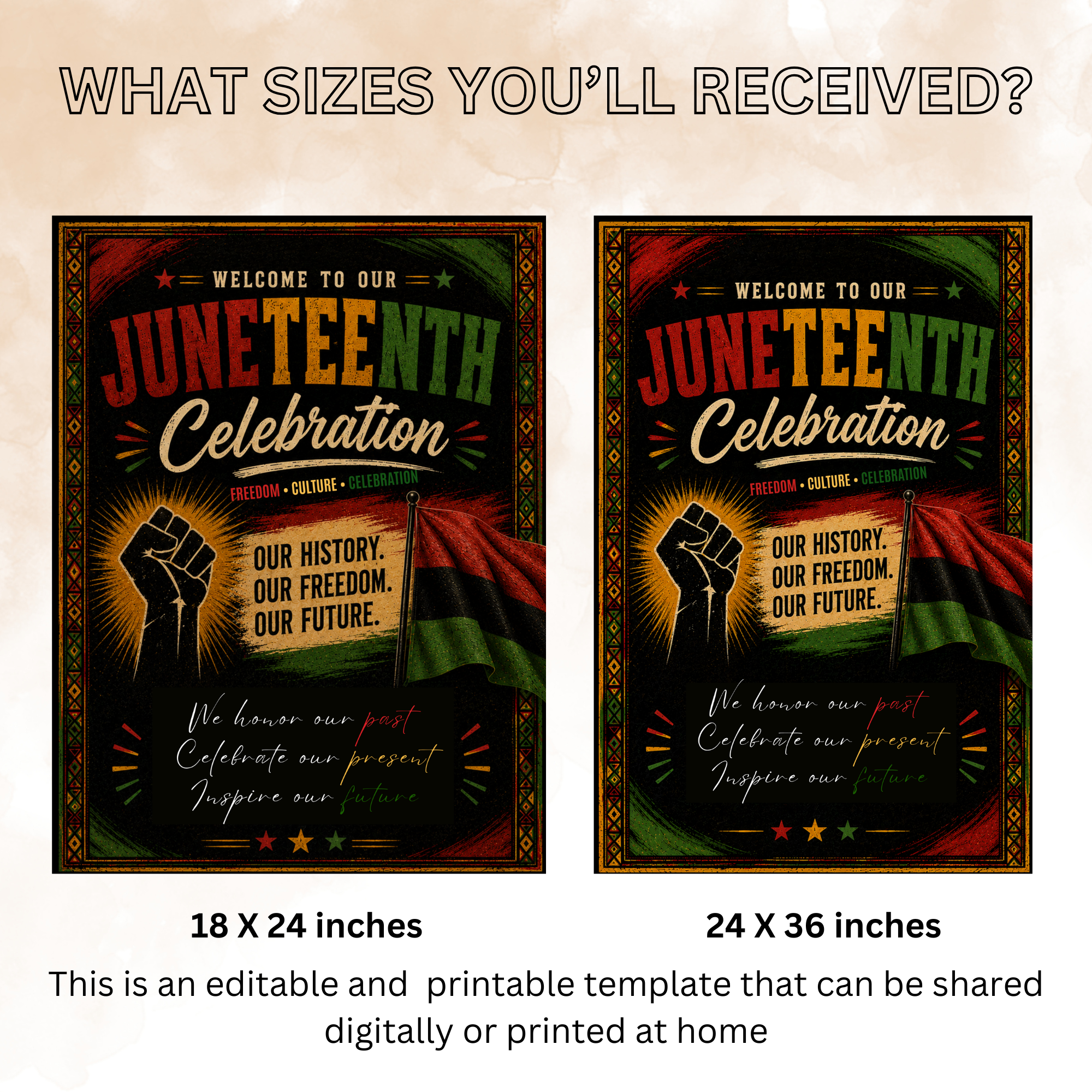 Juneteenth Welcome Party Sign, Emancipation Day Celebration Poster Sign, June 19th Sign, BBQ Cookout Jubilee Day Sign, Printable Template