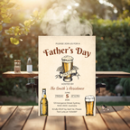 Fathers Day Invitation, Dad Beer Party Invite, Father's Day Whiskey Celebration, Dad Flyer Card, Digital Printable Template