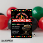 Juneteenth BBQ Cookout Invitation, Black Freedom Celebration Party Invite, Independence Day Printable Digital Template