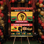 Juneteenth BBQ Welcome Party Sign, Independence Day Sign, Black Freedom Celebration Poster Sign, Cookout Sign, Digital Printable Template
