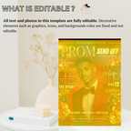 Red Gold Prom Send Off Party Invitation, Prom King with photo invite, Boys Prom Night Flyer Card High School Prom Digital Printable Template