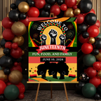 Juneteenth Welcome Party Sign, Independence Day Sign, Black Freedom Celebration Poster Sign, BBQ Cookout Sign, Digital Printable Template