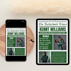 Fathers Day Newspaper Invitation with Photo, Dad Celebration Party Invite, Brunch or Dinner Invite, Flyer Card, Editable Canva Template