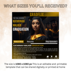Movie Theme Graduation Invitation with Photo for Him and Her, Black Gold Streaming High School College Grad Party Invite, Printable Template