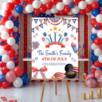 4th of July Welcome Party Sign, Fourth of July Sign, USA Independence day, Patriotic Poster Sign, Red White Blue, Digital Printable template