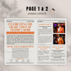Orange Graduation Announcement Newspaper Template with Photo, Class of 2026 Grad Party for Boys and Girls, Editable Canva Digital Printable