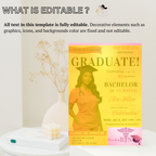Nurse Graduation Invitation with Photo, Pink Magazine Style RN BSN Pinning Ceremony Invite, Canva Digital Printable Flyer Template