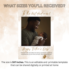 Fathers Day Greeting Card, DAD with photo card, Daddy Card, Letter To Dad, Father Thank You Card Custom Printable Template