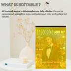 Boy Prom Send Off Party Invitation, Prom King with photo invite, Orange Prom Night Flyer Card, High School Prom Digital Printable Template