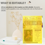 Newspaper Prom Send Off Party Invitation, Purple Prom Queen with photo invite, Girls Prom Night Flyer Card, Digital Printable Template