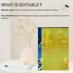 Blue Graduation Announcement Invitation, She Did It invite, Senior Grad Party with photo invite, Class of 2026, Digital Printable Template