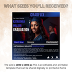 Graduation Invitation with Photo for Him and Her, Movie Theme Blue Streaming Style Grad Party Invite Class of 2026, Editable Canva Template