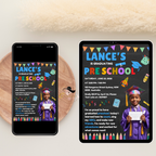 Pre K Graduation Invitation with Photo, Kindergarten Graduation Invite, Class of 2026 Preschool Grad Party Editable Canva Printable Template