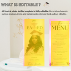 Nurse Graduation Menu Template with Photo, Pink RN BSN LPN Menu Card, Pinning Ceremony Party Menu, Dinner Menu, Editable Canva Printable