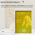 40th Birthday Invitation for Man and Woman, 40 and Fabulous, Elegant Birthday Dinner Invite, Photo Invitation Card Template, Editable Canva