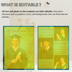 Teal Senior Graduation Invitation, Boy High School Grad with photo invite, Class of 2026, Graduates Flyer Card, Digital Printable Template