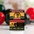 Juneteenth Invitation, Independence Day, Black Freedom Celebration Flyer Card, BBQ Party Invite, Cookout Invite, Digital Printable Template
