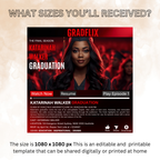 Red Movie Theme Graduation Invitation with Photo for Him and Her, Cinematic Grad Party Announcement Invite, Class of 2026 Canva Template
