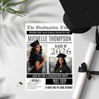 Newspaper Nurse Graduation Announcement Invitation, RN Pinning Ceremony with photo invite, LPN Nursing Graduates, 2026 BSN Flyer Template