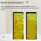 Green Graduation Dinner Menu with Photo, Class of 2026 Menu Card, Elegant Grad Brunch Menu Template, Girl Boy Menu, Editable Canva Printable