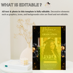Graduation Welcome Party Sign with Photo, Elegant Class of 2026 Poster Sign, High School College Grad Dinner Brunch Canva Printable Template