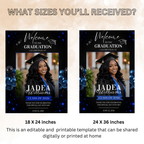 Graduation Party Welcome Sign with Photo, High School College Grad Dinner Brunch Sign, Class of 2026 Poster Board Sign, Printable Template