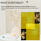 Black Gold Save the Date Invitation, Birthday Party Save Date invite, Retirement Event Card, Elegant Printable Canva Digital Template