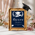 Blue Graduation Favor Sign Template, Senior Grad Table Sign, Class of 2026 Party Favors Sign, High School Party Sign Digital Printable Canva