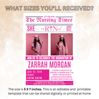 Newspaper Nurse Graduation Invitation with Photo, RN BSN LPN Pinning Ceremony Party, Pink Nursing Grad Invite, Editable Printable Template