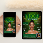 Green Prom Send Off Invitation, Prom Queen with photo invite, Girls Prom Night Party Flyer, Senior Junior Prom, Digital Printable Template