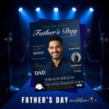 Father’s Day Invitation Magazine Style with Photo, Dad Party Invite, Blue Suit and Tie Brunch or Dinner Invite, Printable Digital Template