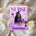 LPN Nurse Graduation Invitation with Photo, Purple Nursing Pinning Ceremony Invite for Her, Editable Canva Printable Template