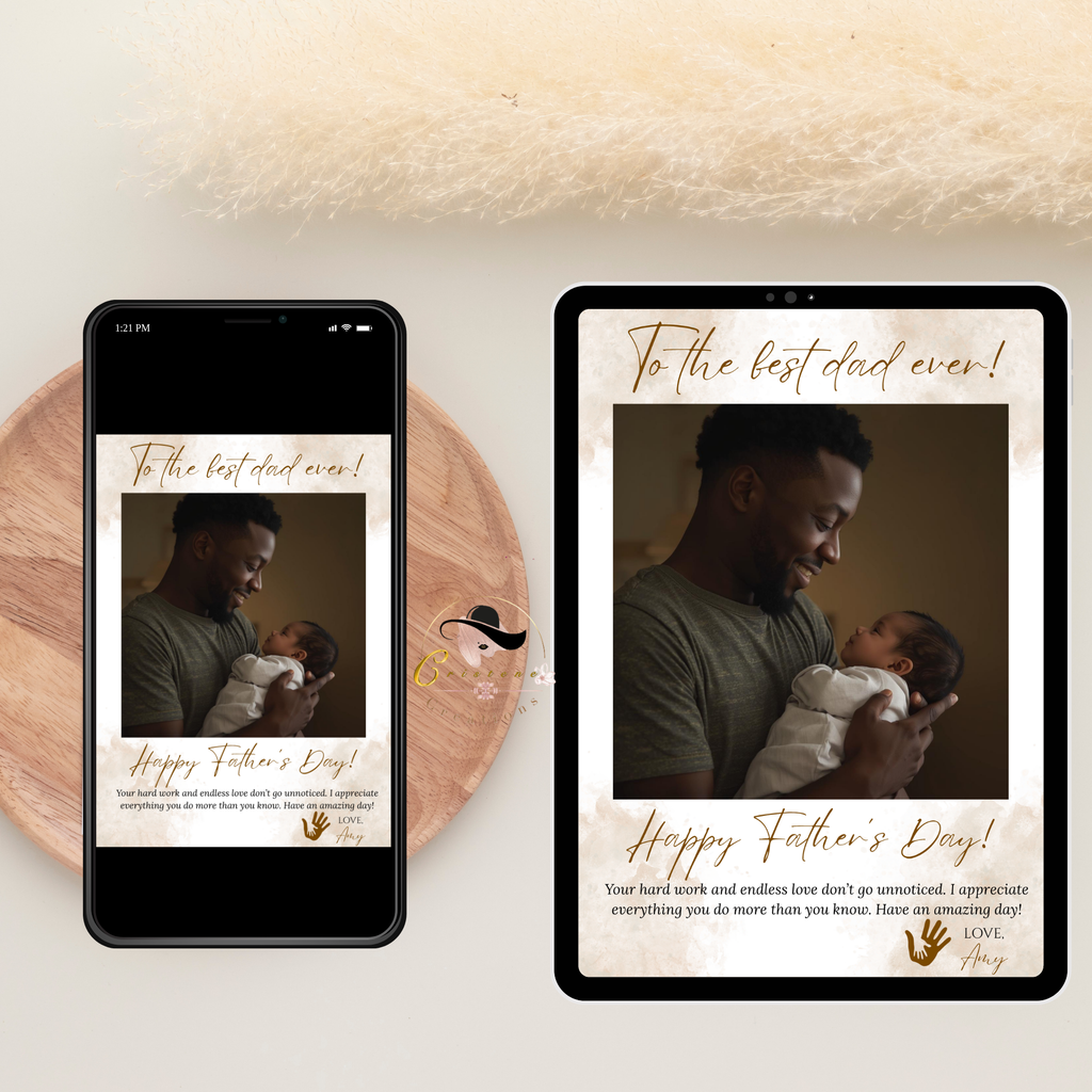 Fathers Day Greeting Card, DAD with photo card, Daddy Card, Letter To Dad, Father Thank You Card Custom Printable Template