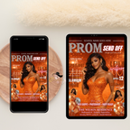 Orange Prom Send Off Party Invitation, Prom Queen with photo invite, Girls Prom Night Flyer Card, Magazine Cover, Digital Printable Template