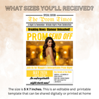 Yellow Newspaper Prom Send Off Party Invitation, Prom Queen with photo invite, Teen Boy Prom Night Flyer Card, Digital Printable Template