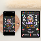 Kindergarten Graduation Invitation with Photo, Pre K Grad Invite, Class of 2026 Kids Graduation Party, Preschool Editable Canva Template