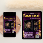 Purple Graduation Invitation, Boy Senior Grad Party with photos invite, Male College High school Graduates Announcement Card Flyer Template