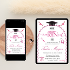 Pink Nurse Graduation Invitation for Her, Pink RN BSN LPN Cna Pinning Ceremony Invite, Nursing Grad Invite Editable Canva Printable Template